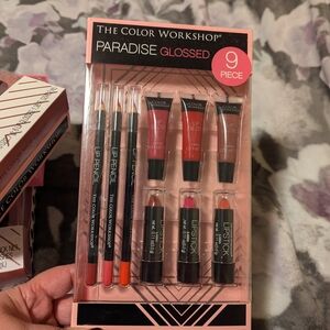 Paradise Glossed 9-Piece Lip Set - Red, Pink, Orange